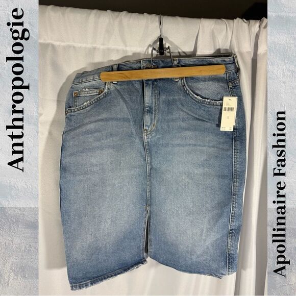 PILCRO by Anthropologie Blue denim skirt size 12 NWT - Picture 4 of 7